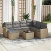 Image de Vidaxl Salon De Jardin Avec Coussins 8 Pcs Beige RÃ©sine TressÃ©e