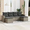 Image de vidaXL Salon de jardin 6 pcs avec coussins gris clair résine tressée