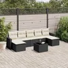 Image de Vidaxl Salon De Jardin 8 Pcs Avec Coussins Noir RÃ©sine TressÃ©e