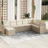Image de vidaXL Salon de jardin avec coussins 8 pcs beige résine tressée3219348