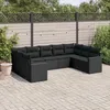 Image de Vidaxl Salon De Jardin 9 Pcs Avec Coussins Noir RÃ©sine TressÃ©e