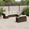 Image de Vidaxl Salon De Jardin Avec Coussins 9 Pcs Marron RÃ©sine TressÃ©e