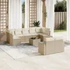 Image de Vidaxl Salon De Jardin Avec Coussins 10 Pcs Beige RÃ©sine TressÃ©e