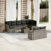 Image de Vidaxl Salon De Jardin Avec Coussins 10 Pcs Gris RÃ©sine TressÃ©e