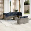 Image de Vidaxl Salon De Jardin 10 Pcs Avec Coussins Gris RÃ©sine TressÃ©e