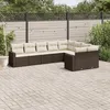 Image de Vidaxl Salon De Jardin Avec Coussins 9 Pcs Marron RÃ©sine TressÃ©e