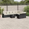 Image de Vidaxl Salon De Jardin 10 Pcs Avec Coussins Noir RÃ©sine TressÃ©e