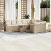 Image de vidaXL Salon de jardin avec coussins 10 pcs beige résine tressée3219438