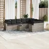 Image de Vidaxl Salon De Jardin Avec Coussins 10 Pcs Gris Clair RÃ©sine TressÃ©e