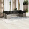 Image de Vidaxl Salon De Jardin Avec Coussins 10 Pcs Gris Clair RÃ©sine TressÃ©e