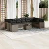 Image de vidaXL Salon de jardin 11 pcs avec coussins gris résine tressée3219470