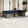 Image de Vidaxl Salon De Jardin 11 Pcs Avec Coussins Gris RÃ©sine TressÃ©e