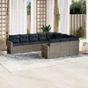 Image de Vidaxl Salon De Jardin 10 Pcs Avec Coussins Gris RÃ©sine TressÃ©e