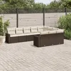 Image de Vidaxl Salon De Jardin 10 Pcs Avec Coussins Marron RÃ©sine TressÃ©e