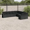 Image de Vidaxl Salon De Jardin 10 Pcs Avec Coussins Noir RÃ©sine TressÃ©e