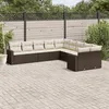 Image de Vidaxl Salon De Jardin 10 Pcs Avec Coussins Marron RÃ©sine TressÃ©e