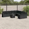 Image de Vidaxl Salon De Jardin 11 Pcs Avec Coussins Noir RÃ©sine TressÃ©e