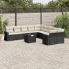 Image de vidaXL Vidaxl Salon De Jardin 11 Pcs Avec Coussins Noir Résine Tressée