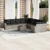 Image de Vidaxl Salon De Jardin 11 Pcs Avec Coussins Gris Clair RÃ©sine TressÃ©e