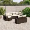 Image de Vidaxl Salon De Jardin 10 Pcs Avec Coussins Marron RÃ©sine TressÃ©e