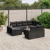 Image de Vidaxl Salon De Jardin 11 Pcs Avec Coussins Noir RÃ©sine TressÃ©e