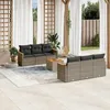 Image de Vidaxl Salon De Jardin Avec Coussins 7 Pcs Gris RÃ©sine TressÃ©e