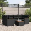 Image de Vidaxl Salon De Jardin 7 Pcs Avec Coussins Noir RÃ©sine TressÃ©e