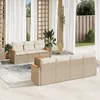 Image de Vidaxl Salon De Jardin Avec Coussins 8 Pcs Beige RÃ©sine TressÃ©e