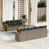 Image de Vidaxl Salon De Jardin 8 Pcs Avec Coussins Gris RÃ©sine TressÃ©e