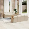 Image de Vidaxl Salon De Jardin Avec Coussins 9 Pcs Beige RÃ©sine TressÃ©e