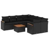 Image de Vidaxl Salon De Jardin 9 Pcs Avec Coussins Noir RÃ©sine TressÃ©e