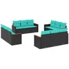 Image de Vidaxl Salon De Jardin Avec Coussins 12 Pcs Noir RÃ©sine TressÃ©e