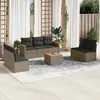 Image de Vidaxl Salon De Jardin 8 Pcs Avec Coussins Gris RÃ©sine TressÃ©e