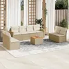 Image de Vidaxl Salon De Jardin Avec Coussins 9 Pcs Beige RÃ©sine TressÃ©e