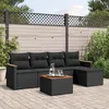 Image de Vidaxl Salon De Jardin 6 Pcs Avec Coussins Noir RÃ©sine TressÃ©e