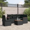 Image de Vidaxl Salon De Jardin 6 Pcs Avec Coussins Noir RÃ©sine TressÃ©e