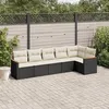 Image de vidaXL Salon de jardin 6 pcs avec coussins noir résine tressée