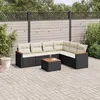 Image de vidaXL Salon de jardin 7 pcs avec coussins noir résine tressée