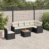 Image de vidaXL Salon de jardin 7 pcs avec coussins noir résine tressée