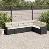 Image de vidaXL Salon de jardin 7 pcs avec coussins noir résine tressée