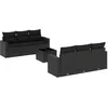Image de Vidaxl Salon De Jardin 7 Pcs Avec Coussins Noir RÃ©sine TressÃ©e
