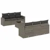 Image de vidaXL Salon de jardin avec coussins 7 pcs gris résine tressée3251047