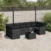 Image de vidaXL Salon de jardin 8 pcs avec coussins noir résine tressée3251072