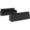Image de vidaXL Salon de jardin 9 pcs avec coussins noir résine tressée3251082