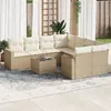 Image de Vidaxl Salon De Jardin Avec Coussins 9 Pcs Beige RÃ©sine TressÃ©e