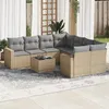 Image de vidaXL Salon de jardin avec coussins 9 pcs beige résine tressée3251096