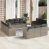 Image de vidaXL Salon de jardin avec coussins 12 pcs gris résine tressée3251107