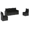 Image de Vidaxl Salon De Jardin 5 Pcs Avec Coussins Noir RÃ©sine TressÃ©e