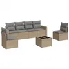 Image de vidaXL Salon de jardin avec coussins 7 pcs beige résine tressée3251156