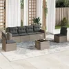 Image de vidaXL Salon de jardin avec coussins 7 pcs gris résine tressée3251157